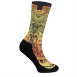 Indian Tribal Spiritual Elephant Print Crew Socks