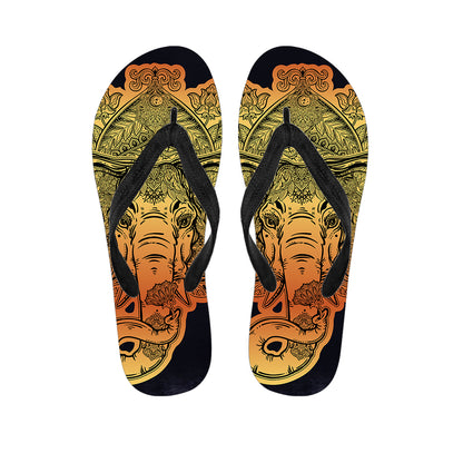Indian Tribal Spiritual Elephant Print Flip Flops