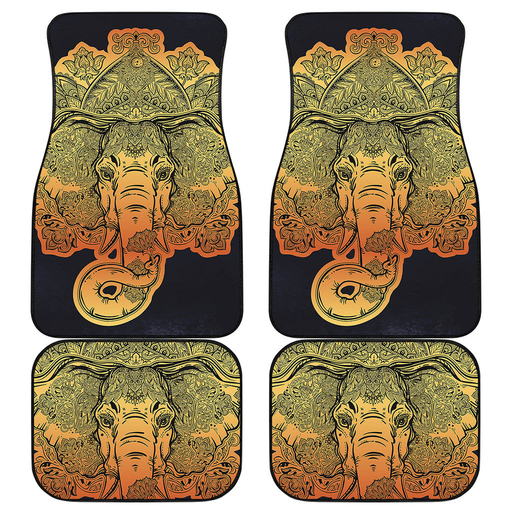 Indian Tribal Spiritual Elephant Print Front and Back Car Floor Mats
