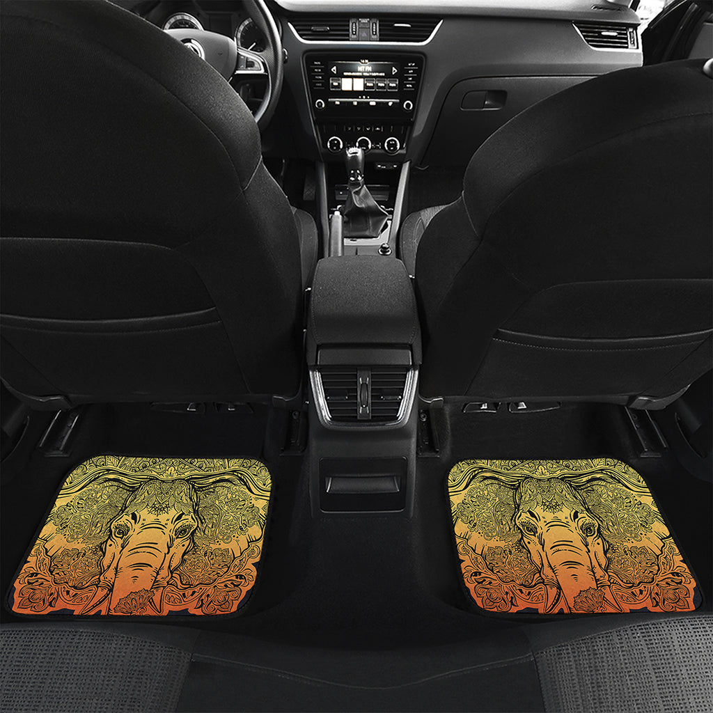 Indian Tribal Spiritual Elephant Print Front and Back Car Floor Mats