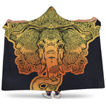 Indian Tribal Spiritual Elephant Print Hooded Blanket
