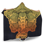 Indian Tribal Spiritual Elephant Print Hooded Blanket