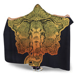 Indian Tribal Spiritual Elephant Print Hooded Blanket