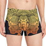 Indian Tribal Spiritual Elephant Print Men's Boxer Briefs