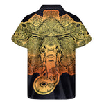Indian Tribal Spiritual Elephant Print Men's Short Sleeve Shirt