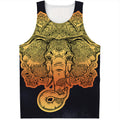Indian Tribal Spiritual Elephant Print Men's Tank Top