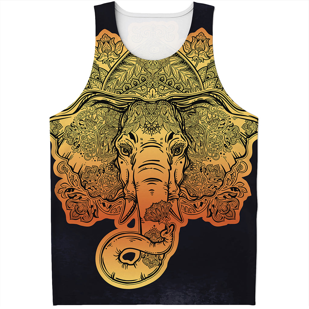 Indian Tribal Spiritual Elephant Print Men's Tank Top