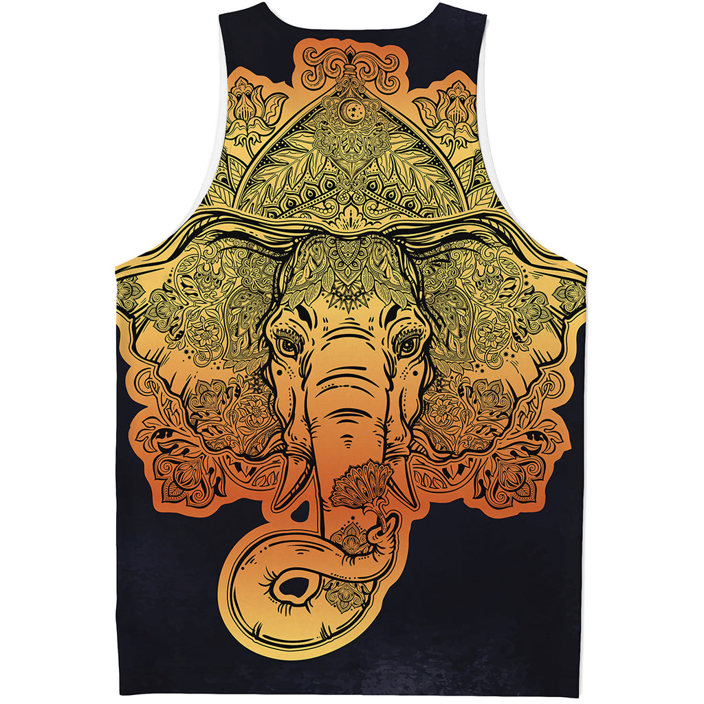 Indian Tribal Spiritual Elephant Print Men's Tank Top