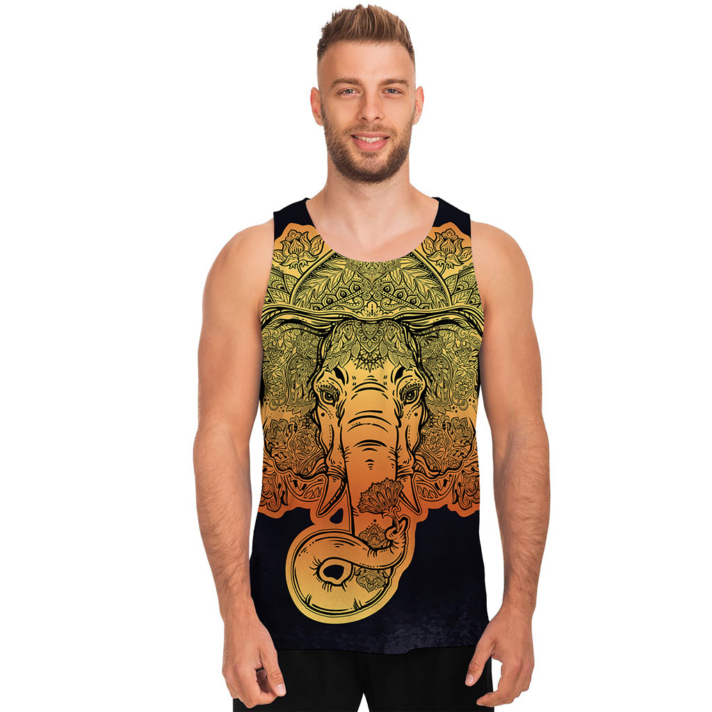 Indian Tribal Spiritual Elephant Print Men's Tank Top