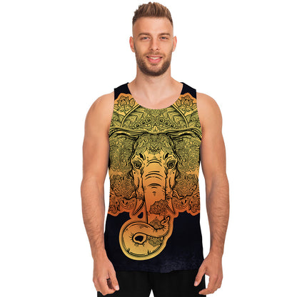 Indian Tribal Spiritual Elephant Print Men's Tank Top
