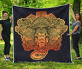 Indian Tribal Spiritual Elephant Print Quilt