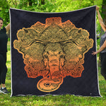 Indian Tribal Spiritual Elephant Print Quilt