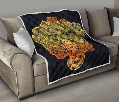 Indian Tribal Spiritual Elephant Print Quilt