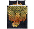 Indian Tribal Spiritual Elephant Print Quilt Bed Set