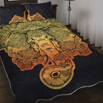 Indian Tribal Spiritual Elephant Print Quilt Bed Set