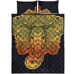 Indian Tribal Spiritual Elephant Print Quilt Bed Set
