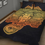 Indian Tribal Spiritual Elephant Print Quilt Bed Set