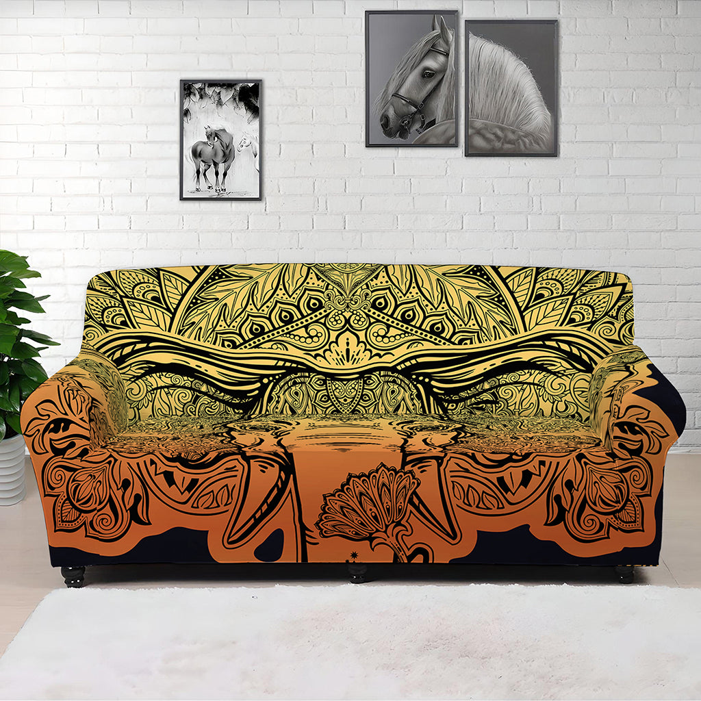 Indian Tribal Spiritual Elephant Print Sofa Cover
