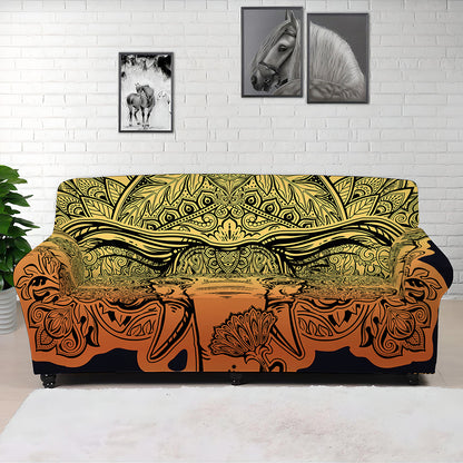 Indian Tribal Spiritual Elephant Print Sofa Cover