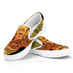 Indian Tribal Spiritual Elephant Print White Slip On Shoes