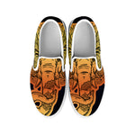 Indian Tribal Spiritual Elephant Print White Slip On Shoes