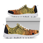 Indian Tribal Spiritual Elephant Print White Sneakers