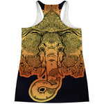 Indian Tribal Spiritual Elephant Print Women's Racerback Tank Top