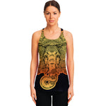 Indian Tribal Spiritual Elephant Print Women's Racerback Tank Top