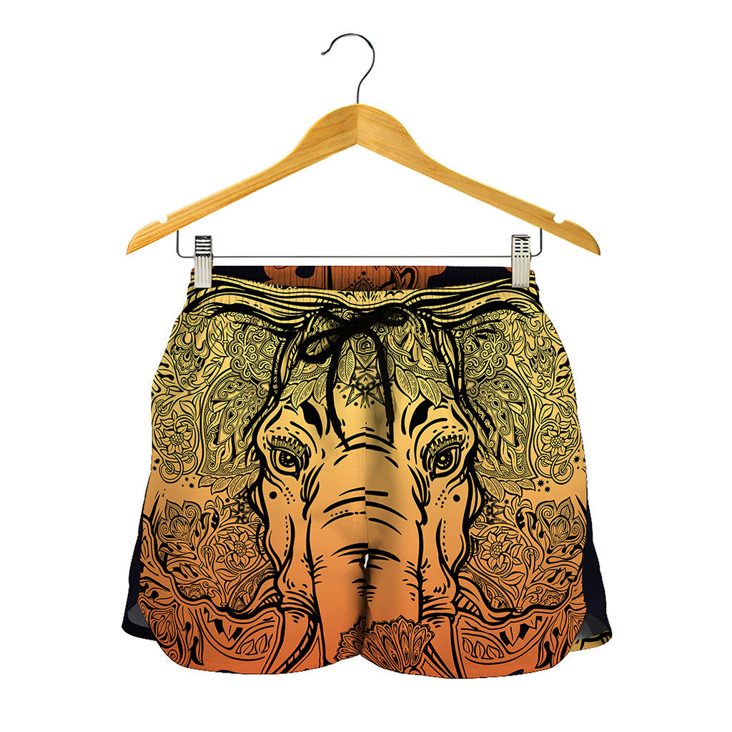 Indian Tribal Spiritual Elephant Print Women's Shorts