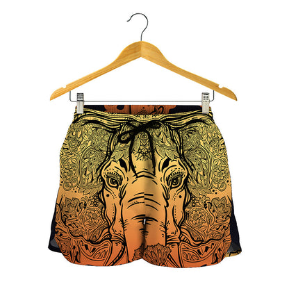 Indian Tribal Spiritual Elephant Print Women's Shorts