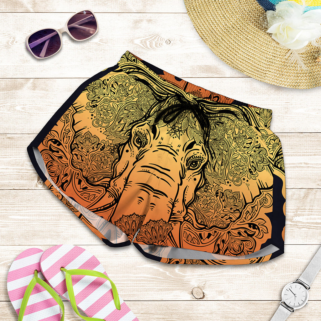 Indian Tribal Spiritual Elephant Print Women's Shorts
