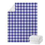 Indigo Blue And White Gingham Print Blanket