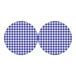 Indigo Blue And White Gingham Print Car Coasters