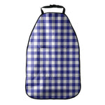 Indigo Blue And White Gingham Print Car Seat Organizers