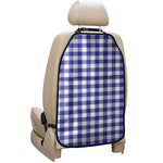 Indigo Blue And White Gingham Print Car Seat Organizers