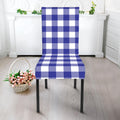 Indigo Blue And White Gingham Print Dining Chair Slipcover