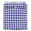 Indigo Blue And White Gingham Print Duvet Cover Bedding Set