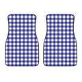 Indigo Blue And White Gingham Print Front Car Floor Mats