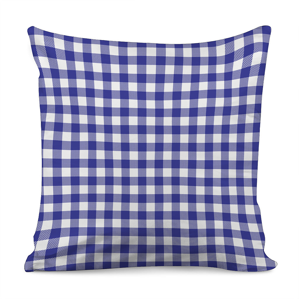 Indigo Blue And White Gingham Print Pillow Cover
