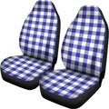 Indigo Blue And White Gingham Print Universal Fit Car Seat Covers