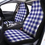 Indigo Blue And White Gingham Print Universal Fit Car Seat Covers