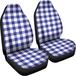Indigo Blue And White Gingham Print Universal Fit Car Seat Covers