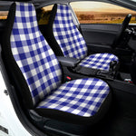 Indigo Blue And White Gingham Print Universal Fit Car Seat Covers