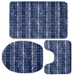 Indigo Dye Shibori Print 3 Piece Bath Mat Set
