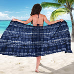 Indigo Dye Shibori Print Beach Sarong Wrap