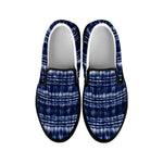 Indigo Dye Shibori Print Black Slip On Shoes