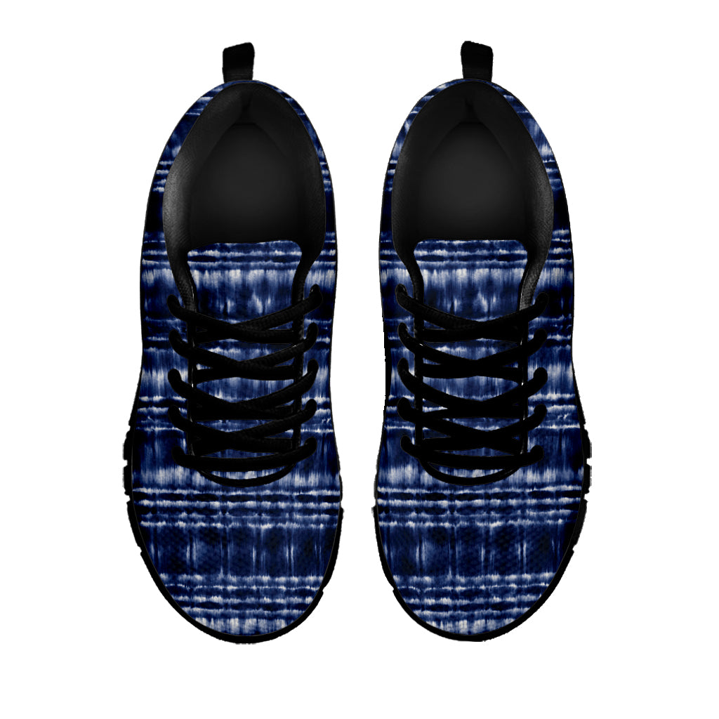 Indigo Dye Shibori Print Black Sneakers