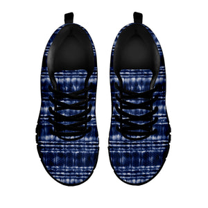 Indigo Dye Shibori Print Black Sneakers