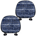 Indigo Dye Shibori Print Car Headrest Covers