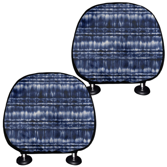 Indigo Dye Shibori Print Car Headrest Covers